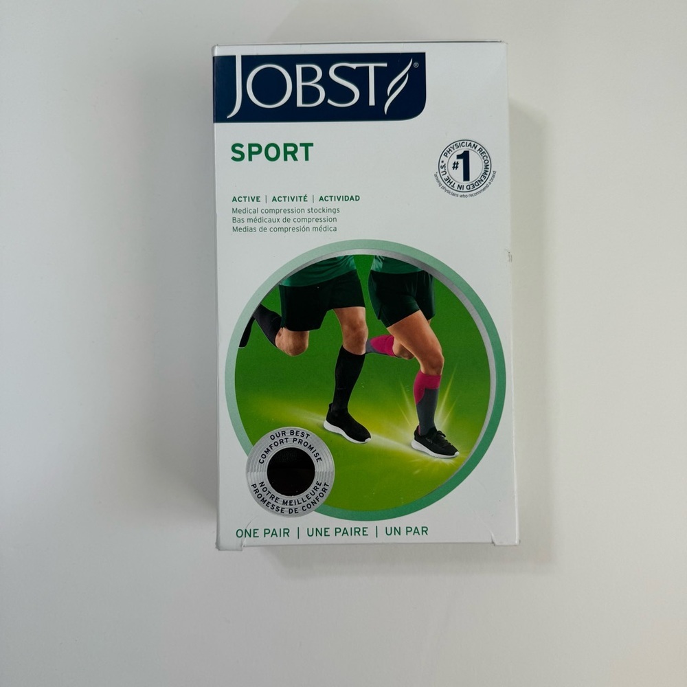 NEW Jobst Sport medical knee high 15-20 mmhg compression Socks size Small gray - Picture 3 of 7